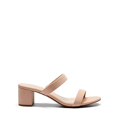 DREAM PAIRS Women's Two Strap Open Toe Low Block Chunky Heels Sandals Dress Pumps Shoes,Size 8,Nude-Nubuck,DHS213-1 - Image 2