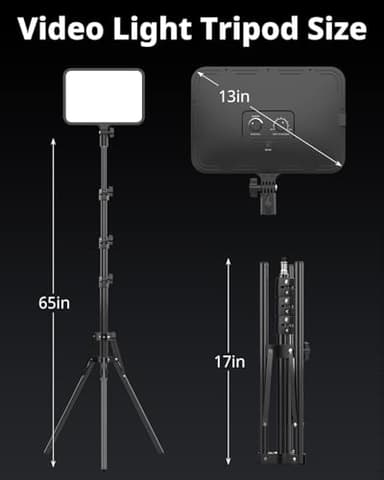 UBeesize 2 Pack LED Video Light Kit, Photography Lighting, 13" Studio Lights with 65" Tripod Stand and Phone Holders, Podcast Lighting for Video Recording,Tiktok,YouTube - Image 5