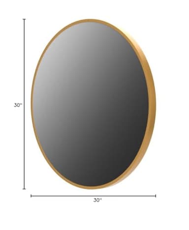HARRITPURE Round Mirror 30 Gold Wall Mounted Circle Mirrors Vanity Mirror with Brushed Aluminum Alloy Frame Modern Decoration for Bathroom, Living Room, Vanity, Bedroom, Entryway - Image 2