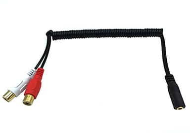 Qaoquda 3.5mm to 2RCA Audio Y Cable, 2.6FT Coiled AUX Stereo Splitter Spiral Spring Adapter Cable for DVD, TV/HDTV, VCR, CD Players - Image 2