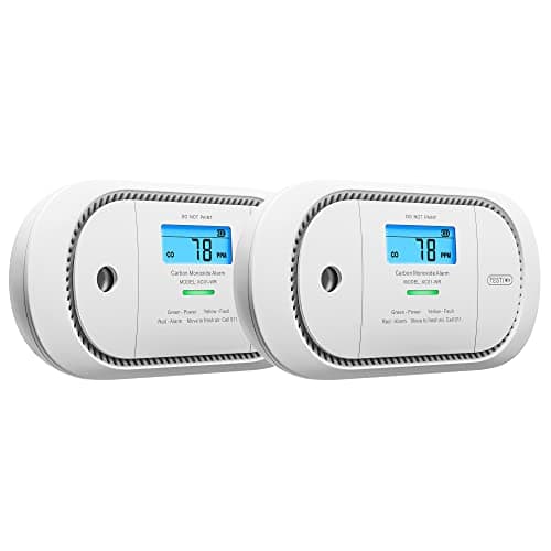 X-Sense Wireless Interconnected Carbon Monoxide Detector, Replaceable Battery Powered CO Alarm with Digital Display and Peak Value Memory, XC01-WR, Pack of 2 - Image 1