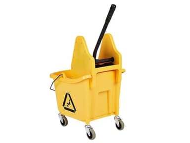 Amazon Basics Rectangular Floor Cleaning Mop Bucket with Sturdy Down Press Wringer Combo, 35-Quart, Yellow (Previously AmazonCommercial brand) - Image 3
