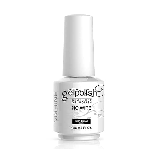 Vishine Top Coat- 15ML No Wipe Top Coat Gel Nail Polish High Gloss Shine Finish Long Lasting Home DIY Professional Manicure - Image 1