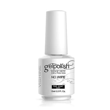 Vishine Top Coat- 15ML No Wipe Top Coat Gel Nail Polish High Gloss Shine Finish Long Lasting Home DIY Professional Manicure - Image 1