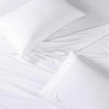LANE LINEN 100% Organic Cotton Twin Sheets Set, 3Pc Twin Bed Sheets, Soft & Comfy Breathable Cotton Percale Sheets for Twin Size Bed, Dorm Room Essentials Low Pill Fade Resistant White Sheets - Image 4