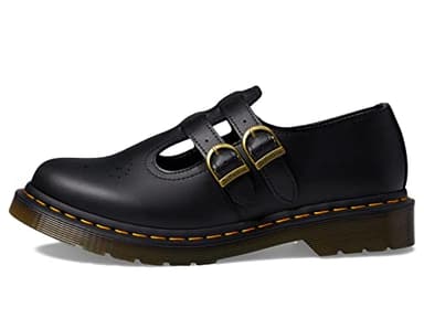 Dr. Martens Women's Vegan 8065 Mary Jane Flat, Black Felix Rub Off, 9 - Image 4