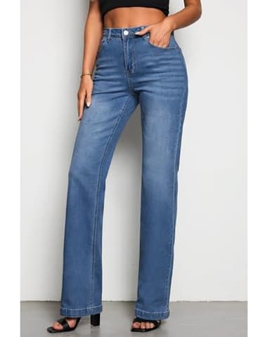 GRAPENT Business Casual Women's Work Pants Western Outfit Tall Jeans Lapis Long Size L 12 14 - Image 3