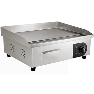 VEVOR Commercial Electric Griddle, 22", 1600W Countertop Flat Top Griddle, Stainless Steel Teppanyaki Grill w/Iron Cooking Plate, 122-572℉ Adjustable Temp Control 2 Shovels & Brushes, 110V - Image 12