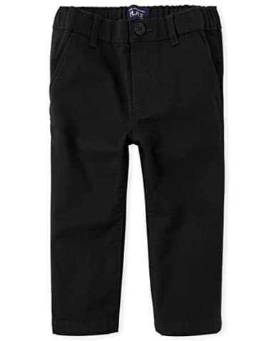 The Children's Place Baby Boys and Toddler Stretch Chino Pants, Black Single, 4T US - Image 1