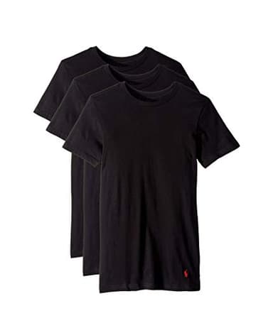 Polo Ralph Lauren Underwear Men's 3 Pack Slim Fit Crew Tees, Black, L