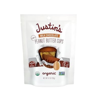 Justin's Organic Mini Milk Chocolate Peanut Butter Cups, Rainforest Alliance Certified Cocoa, Gluten-free, Responsibly Sourced, 6 Stand-up Bags, 4.7oz each - Image 4