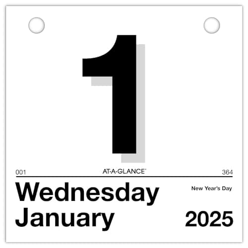 AT-A-GLANCE 2025 “Today Is” Daily Wall Calendar Refill, 6" x 6", Small (K15025) - Image 1