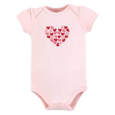 Hudson Baby Infant Girl Cotton Bodysuits, Valentine Hearts, 12-18 Months - Image 5