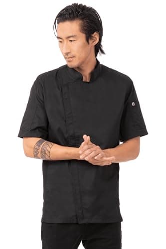 Chef Works Men's Springfield Chef Coat, Black, Medium - Image 1