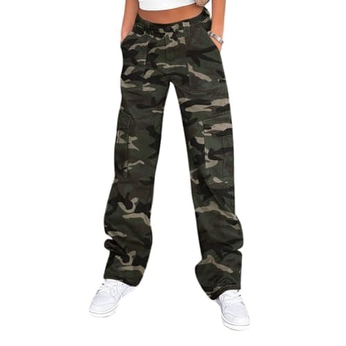 Lepunuo Women's Oversized Camo Cargo Pants Jogger Trousers Workout Sweatpants Camouflage Army Fatigue - Image 1