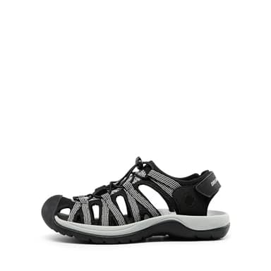 DREAM PAIRS Womens Closed Toe Hiking Summer Outdoor Sport Athletic Sandals,Size 6.5,Black-Knit,160912-W-Sandals - Image 2