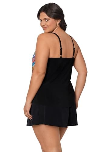 TrimShaper Womens Adjustable Hank Swim Tankini Top with Built-in Bra Support, Stitched Up, 24W - Image 3