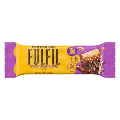 FULFIL Protein Snack Bars, Chocolate Peanut Caramel Flavored, Gluten Free with 15g Protein, Pantry Staples, 12 Count - Image 8