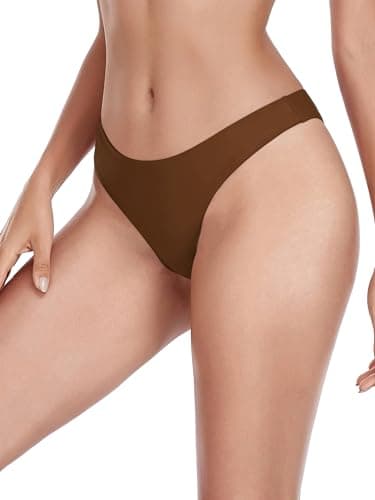 RELLECIGA Women's Coffee Super Cheeky Brazilian Cut Bikini Bottom Size X-Large - Image 2