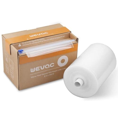 Wevac 8” x 150’ Food Vacuum Seal Roll Keeper with Cutter, Ideal Vacuum Sealer Bags for Food Saver, BPA Free, Commercial Grade, Great for Storage, Meal prep and Sous Vide (8" x 150') - Image 1