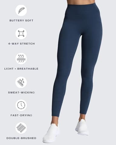 Aoxjox High Waisted Workout Leggings for Women Trinity Yoga Pants 26.5" (Dark Blue Marl, Medium) - Image 4