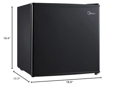 Midea WHS-65LB1 Compact Single Reversible Door Refrigerator, 1.6 Cubic Feet(0.045 Cubic Meter), Black - Image 9