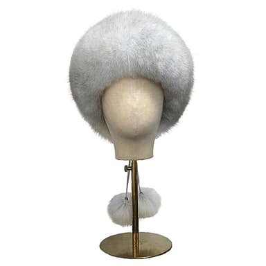 UMREN Women's Winter Warm Fox Fur Hat Cossack Russian Style Hat Caps with Stretch Picture - Image 4