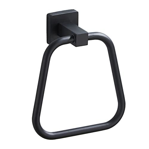 Matte Black Towel Ring for Bathroom, Kitchen Bath Towel Holder Hangers Wall Mount Heavy Duty Stainless Steel - Image 1