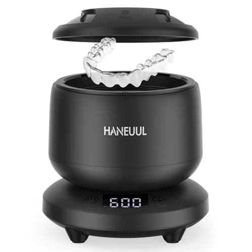 2025 Ultrasonic Retainer Cleaner for Dentures & Aligner, Durable Removable Base and Top Cover, Denture Cleaner Machine with 4 Modes for Mouth Guards, Jewelry, Rings, etc (Black) - Image 1