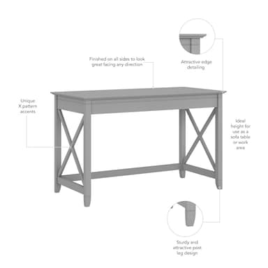 Bush Furniture Key West 48W Writing Desk in Cape Cod Gray - Image 5