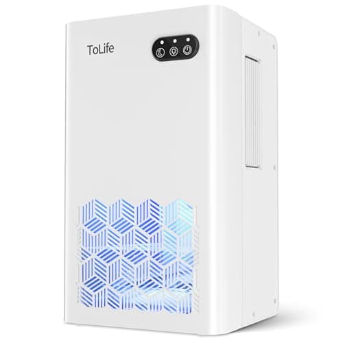 ToLife Dehumidifiers for Home 95 OZ Water Tank, 1000 sq.ft Dehumidifier for Basement Bedroom Bathroom with Auto Shut Off 7 Colors LED Light,White - Image 1