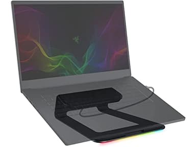 Razer Laptop Stand Chroma: 3-Port USB 3.0 Hub - Ergonomic Design - Anodized Aluminum Construction - Customizable Chroma RGB Lighting - Matte Black - Image 4
