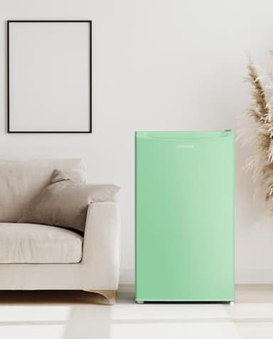 Upstreman 3.2 Cu.Ft Mini Fridge with Freezer, Single Door Mini Fridge, Dorm Fridge, Adjustable Thermostat, Mini Refrigerator for Bedroom, Office, Dorm, Green-BR321 - Image 8