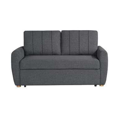 Serta Galway 66.5" Convertible Sleeper Loveseat, Full Size, Dreamcoil Comfort, FingerGuard Pinch Point Protection, Boucle Fabric, Charcoal - Image 3