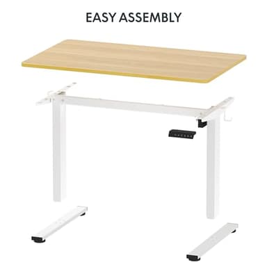 FLEXISPOT EN1 One-Piece Standing Desk 40 x 24 Inches Height Adjustable Desk Electric Sit Stand Up Desk Home Office Desks Computer Workstation (White Frame + Maple Desktop) - Image 7