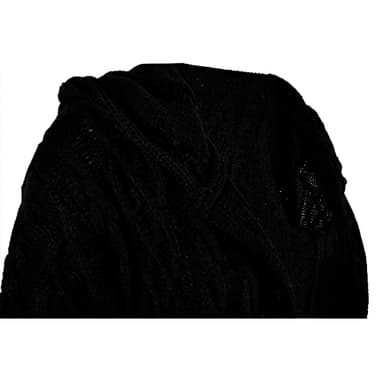 NIUBIA Womens Casual Long Sleeve Open Cardigan Warm Hooded Outwear Coat Cable Knit Long Cardigan Sweaters with Pockets Dark Black - Image 6