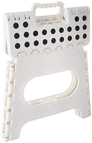 Folding Step Stool - 11" Hight - The Lightweight Step Stool is Sturdy Enough to Support Adults and Safe Enough for Kids. Opens Easy with One Flip. Great for Kitchen, Bathroom, Bedroom (White) - Image 4