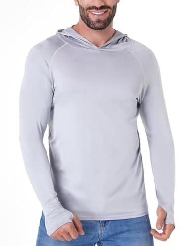 OYGSieg Men's Athletic Hoodies Long Sleeve Fishing Shirts for Men UPF SPF UV Sun Protection Shirts Lightweight Rash Guards L - Image 2