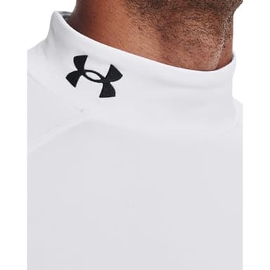 Under Armour Men's ColdGear Armour Fitted Mock, White (100)/Black, Medium - Image 6