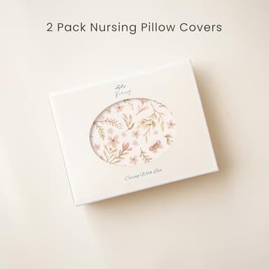 Konssy 2 Pack Nursing Pillow Covers, Soft and Comfortable Nursing Cover for Breastfeeding Pillows, Pillow Slipcover for Baby Girls Boys Newborn(Pink, Pink Spring) - Image 6
