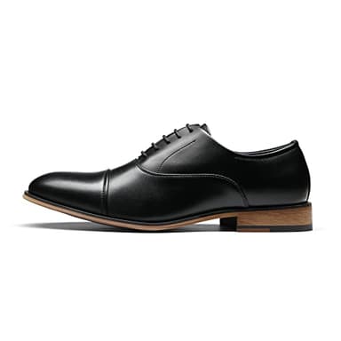 Bruno Marc Men's Lace Up Soft Cap-Toe Formal Dress Shoes,Size 10,Black,Louis_2 - Image 2