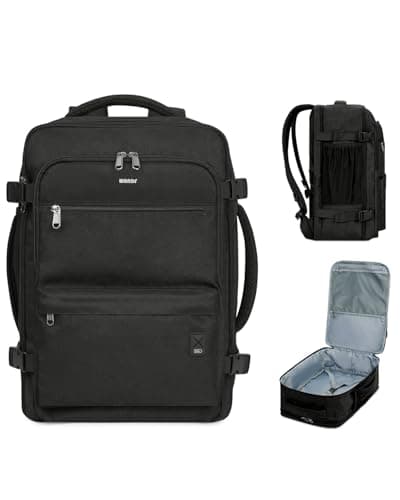 WANDF Travel Backpack For Spirit Airlines Personal Item Bag 18x14x8 with Wet Pocket, 17 Inch Laptop Backpack for Men Women（Black） - Image 1