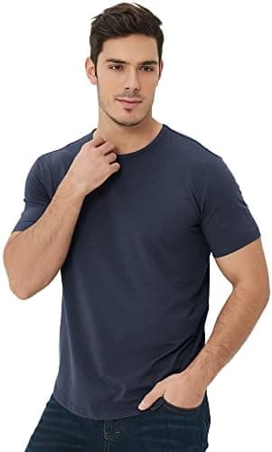 netdraw Men's Ultra-Soft Bamboo Viscose T-Shirt, Curved Hem Lightweight Cooling Cotton Blend Casual Tee - Image 4