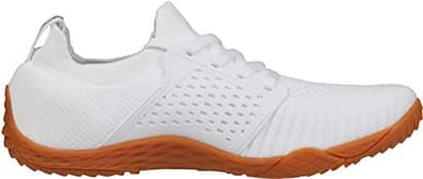 WHITIN Women's Low Zero Drop Shoes Minimalist Barefoot Trail Running Camping Size 10 Female Wide Toe Box Fitness Workout Minimus Sneaker White/Gum 41 - Image 4
