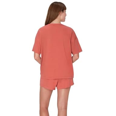 Hanes Women's Originals 2 Piece Lounge, Comfywear Supersoft Boxy T-Shirt & Sleep Shorts Loungewear Set, Natural Cedar/Natural Cedar, X Large - Image 2