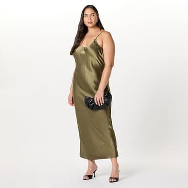 The Drop Women’s Lana Maxi Slip Dress, Bronze Olive, S - Image 7
