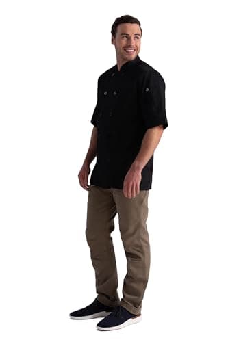 Chef Works Unisex Volnay Chef Coat, Black, X-Large - Image 6