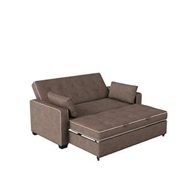 Serta Ainsley Loveseat with Pull Out Sleeper Microfiber Java Queen - Image 11