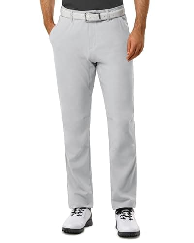 33,000ft Men's Golf Pants Slim Fit with 5 Pockets Stretch Quick Dry Lightweight UPF 50+ Work Dress Pants Sliver Grey - Image 1