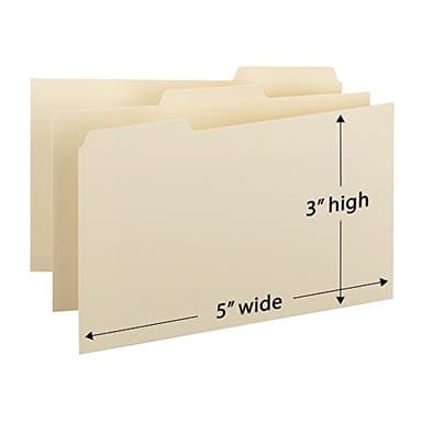 Smead Index Card Guide, 5"W x 3"H, with blank 1/3-Cut Tabs, Manila, 100 per Box (55030) - Image 2